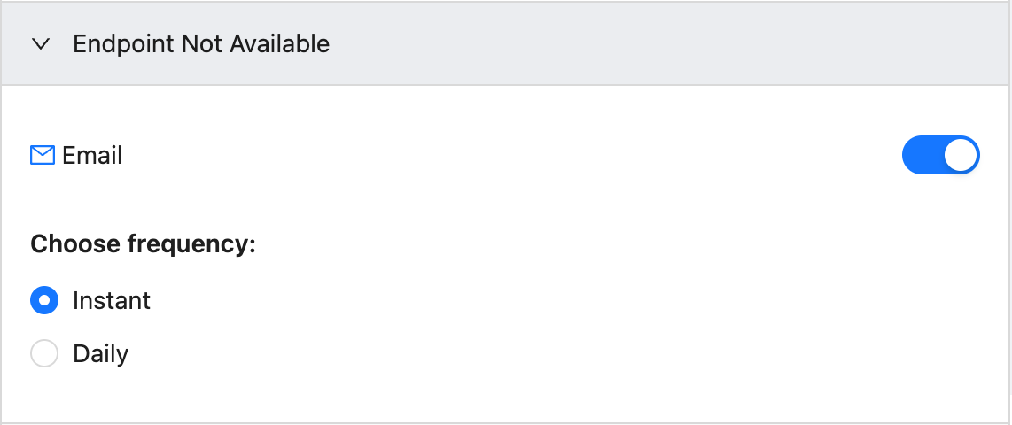 User preferences interface showing email batching options